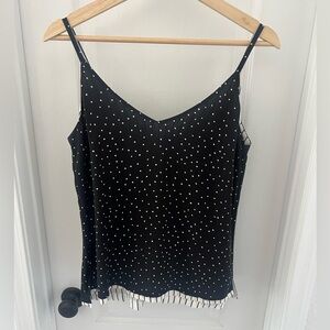 WHBM Reversible Black White Stripes Polka Dots Camisole sz M